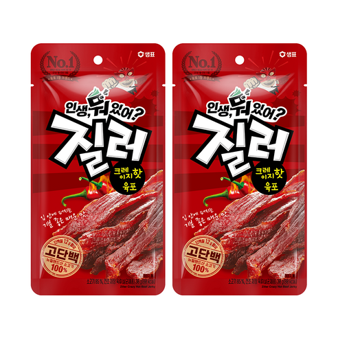 샘표 질러 크레이지핫 육포, 30g, 2개