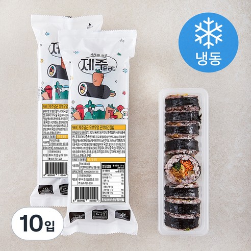 제주eat 제주당근 유부우엉 곤약비건김밥 (냉동), 220g, 10입