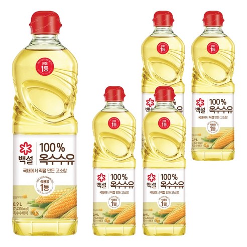 백설 옥수수유, 900ml, 5개