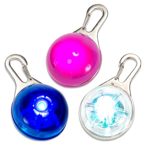 딩동펫 애견 LED 라이트 클립형, 핑크 + 블루 + 투명, 1세트