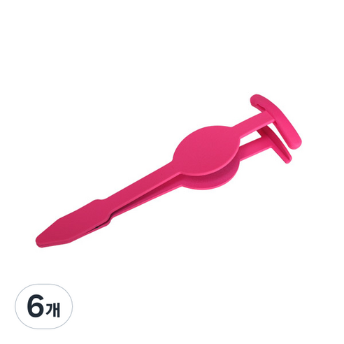 와이츄 속눈썹 집게 와이드형 라운드, 핑크, 6개