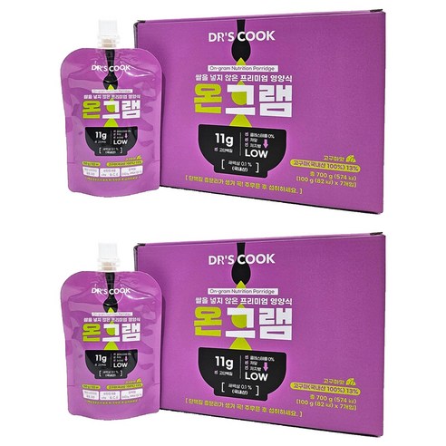 쌀을 넣지 않은 프리미엄 영양식 온그램 고구마맛 7p, 2개, 700g