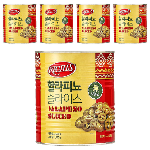 동서 리치스 할라피뇨 슬라이스, 5개, 3kg