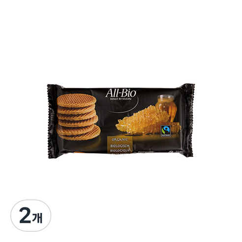 올바이오 유기농 허니 스트룹 와플, 175g, 2개