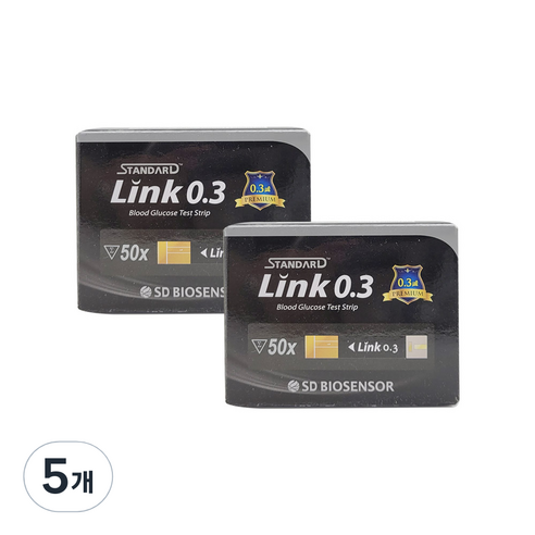 글루코나비 SD바이오센서 스탠다드링크 0.3 혈당시험지 100p, 100개입, 5개
