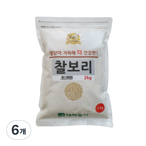 대한농산 찰보리 잡곡, 2kg, 6개