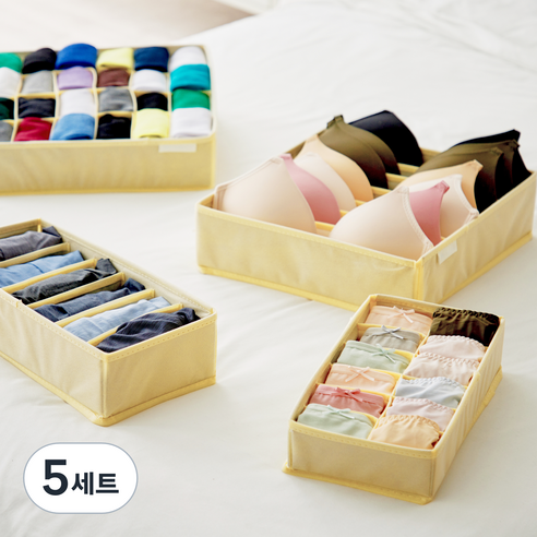 까사마루 속옷정리함 4종 세트, 베이지, 5세트