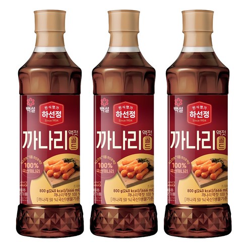 하선정 까나리액젓 골드, 800g, 3개