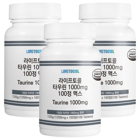 라이프토콜 타우린 1000mg 100정 맥스, 3개