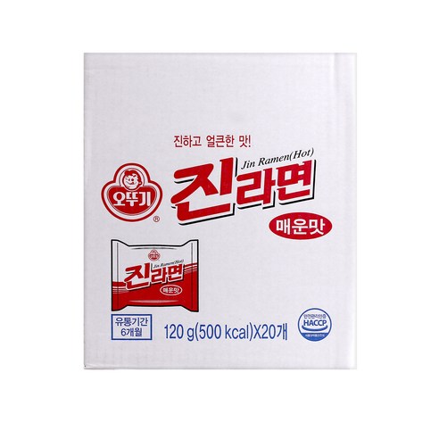 오뚜기 진라면 매운맛 120g, 20개