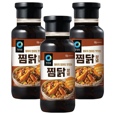 청정원 찜닭 양념, 500g, 3개