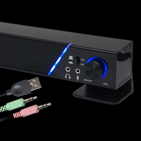 로이체의 2채널 멀티미디어 USB 사운드바 스피커로 고품질 오디오를 경험하세요.
