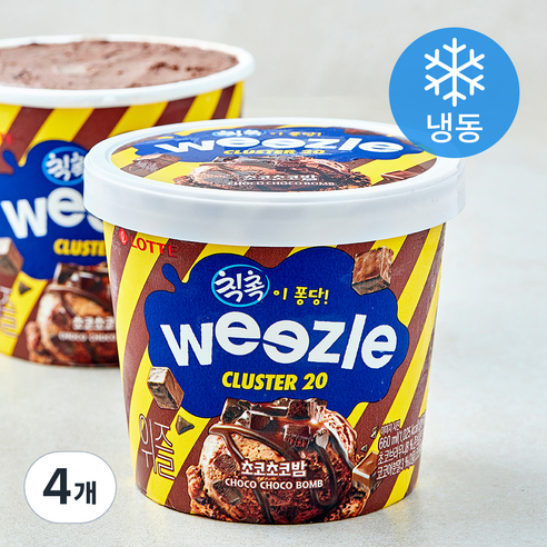 롯데웰푸드 위즐 초코초코밤 아이스크림 (냉동), 4개, 1개입, 660ml