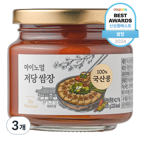 마이노멀 저당 쌈장, 230g, 3개