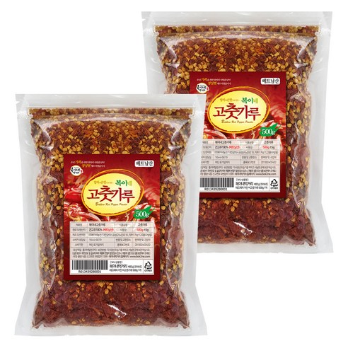 복이네먹거리 베트남 거친 씨고춧가루, 2개, 500g