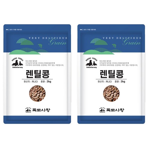 독도사랑 렌틸콩, 2kg, 2개