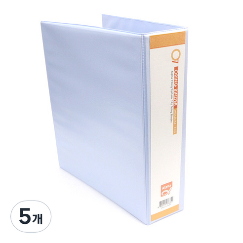 알파 투명 O링 바인더 A4 3공 7cm, 혼합 색상, 5개