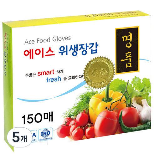 에이스 명품 위생장갑, 150개입, 5개