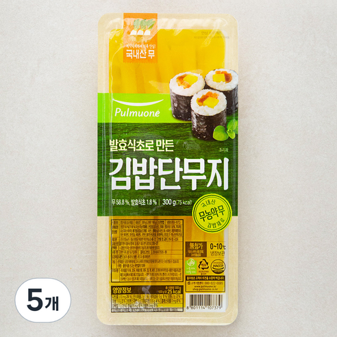 풀무원 김밥 단무지, 300g, 5개