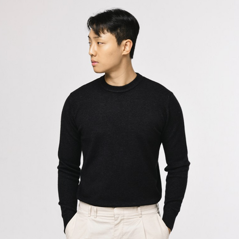 추천제품 남성용 소프트 라운드 울 니트 스웨터 소개