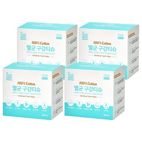 네이쳐러브메레 멸균 구강티슈 30p, 235g, 4개