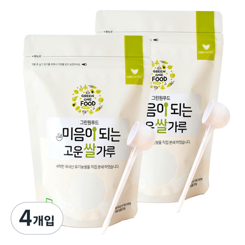 그린원푸드 미음이되는 고운쌀가루 이유식용쌀, 250g, 4개
