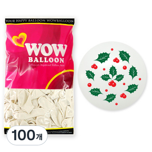 와우파티코리아 30cm Holly Berries 풍선, 혼합 색상, 100개
