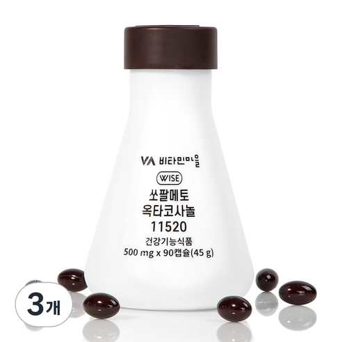 비타민마을 쏘팔메토 옥타코사놀 11520 전립선영양제 45g, 3개, 90정, 90정