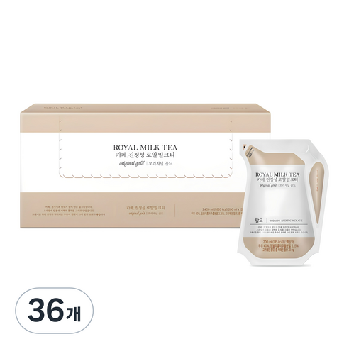 팔도 카페 진정성 로얄밀크티 오리지널 골드, 200ml, 36개
