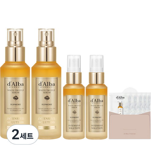 달바 화이트 트러플 수프림 인텐시브 세럼 100ml x 2p + 50ml x 2p + 클렌저 15ml 세트, 2세트
