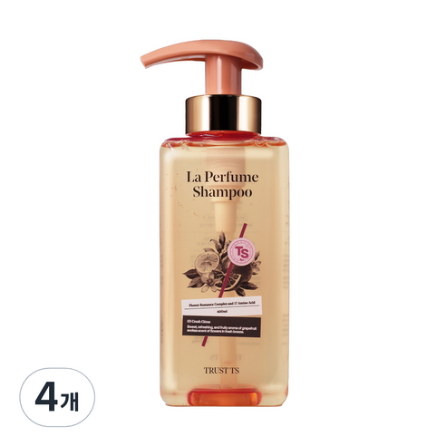 TS 라퍼퓸 샴푸 크러쉬 시트러스향, 400ml, 4개