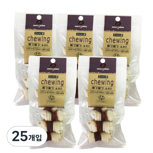 제로나인 츄잉 강아지껌 5p, 오리맛, 60g, 25개입