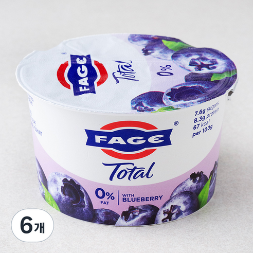 파예 무지방 그릭 요거트 블루베리, 150g, 1개입, 6개