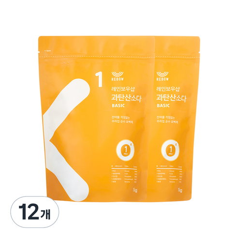 레인보우샵 과탄산소다 베이직 리필, 1kg, 12개