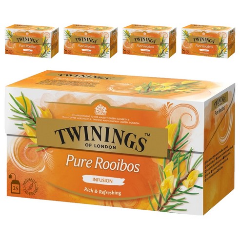 트와이닝 루이보스 허브차 티백, 2g, 25개입, 5개