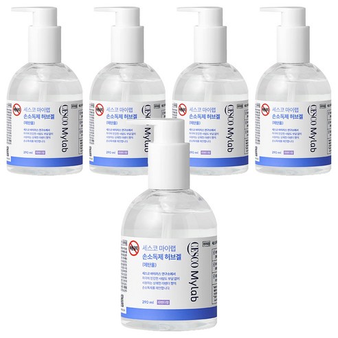 세스코 마이랩 손소독제 허브겔, 5개, 290ml