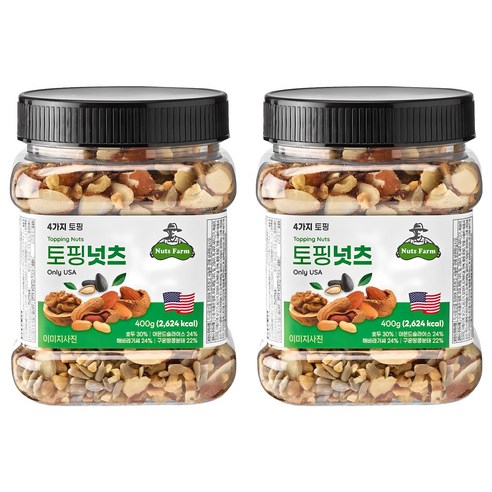 넛츠팜 토핑넛츠 믹스넛, 400g, 2개