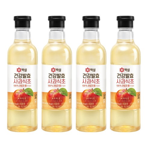 백설 건강 발효 사과식초, 500ml, 4개