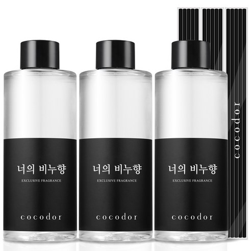 코코도르 리필액 + 리드스틱 5p, 너의비누향, 200ml, 3개