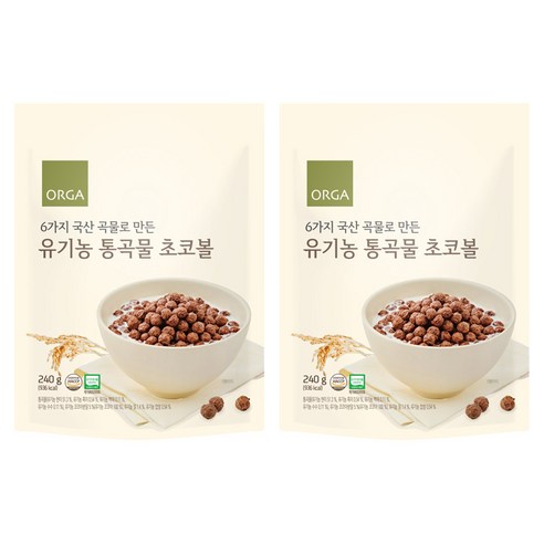 올가홀푸드 유기농 통곡물 초코볼, 2개, 240g