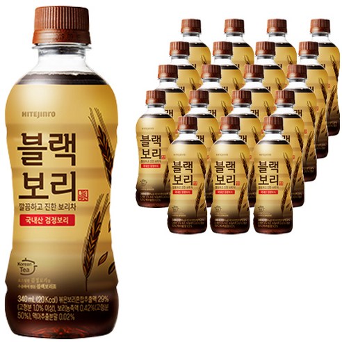 하이트진로 블랙보리 음료, 340ml, 20개