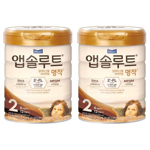 앱솔루트 명작 2FL 분유 2단계, 800g, 2개