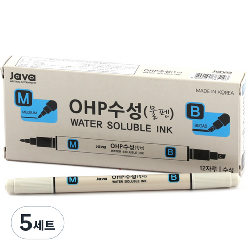 자바펜 OHP수성펜 M앤B, 검정, 60개