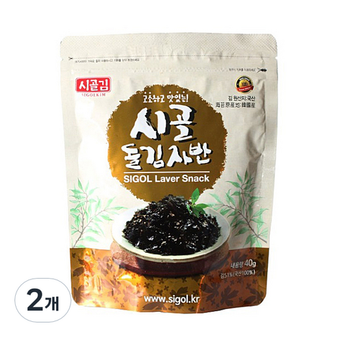 시골김 시골 돌김자반, 40g, 2개
