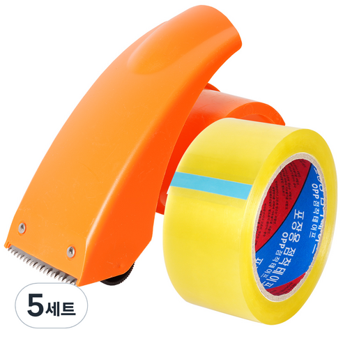 코멧 투명 박스 테이프 48mm x 50m + 커터기 세트, 5세트