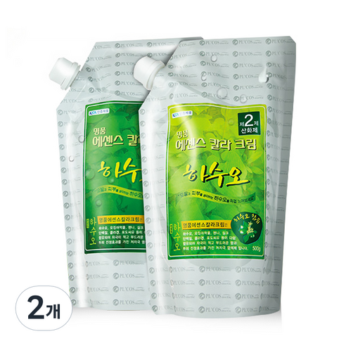 하수오 명품 에센스 칼라 크림 염모제 1제 500ml + 2제 500ml, 5N자연갈색, 2개
