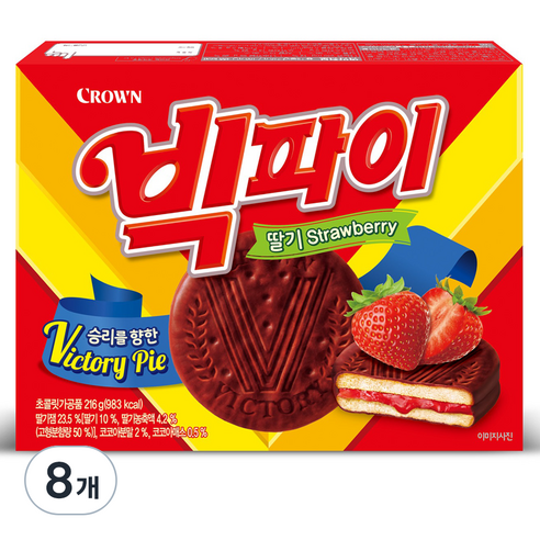 크라운 빅파이 딸기, 216g, 8개