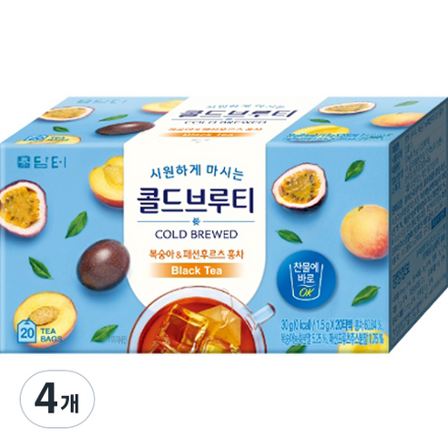 담터 콜드브루티 복숭아 패션후르츠 홍차, 1.5g, 20개입, 4개 - 가격 변동 추적 그래프 - 역대가