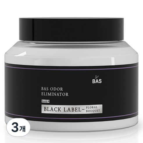 BAS 블랙라벨 베이직플러스 생활탈취제 본품 플로랄부케향, 350g, 3개