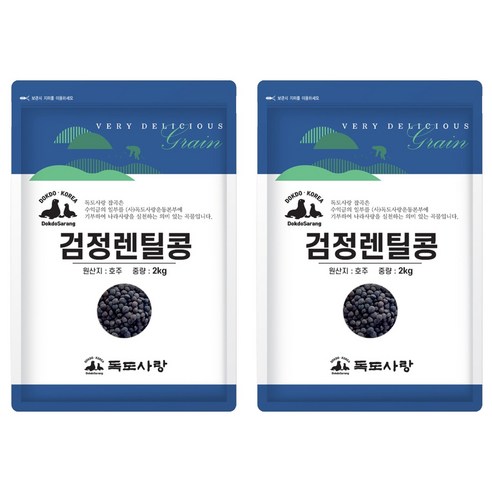 독도사랑 검정렌틸콩, 2kg, 2개